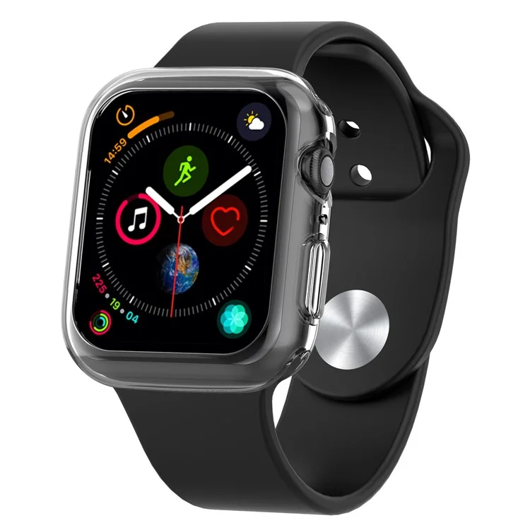Flexible Soft Silicone Anti-aging Watch Case for Apple Watch Series 4 / 5 / 6 44mm / SE 44mm / SE (2022) 44mm - Transparent