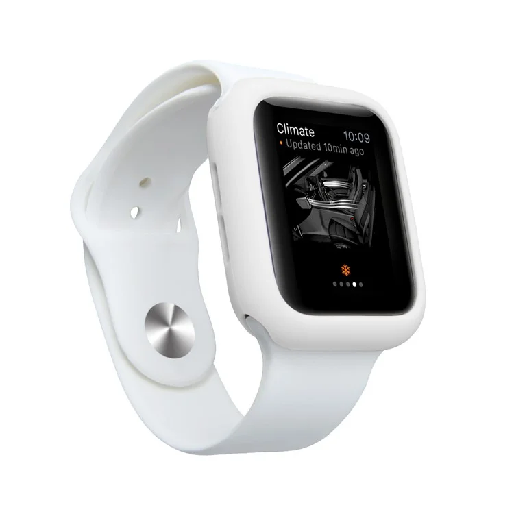 Candy TPU Protective Bumper Cover for Apple Watch Series 4 / 5 / 6 44mm / SE 44mm / SE (2022) 44mm - White