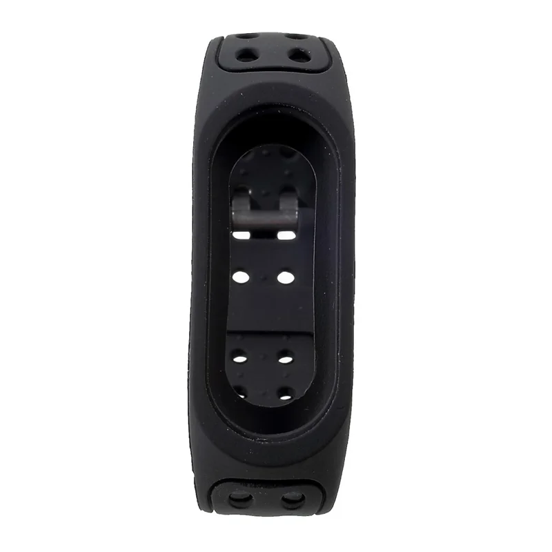Breathable Bi-color Silicone Watch Strap for Xiaomi Mi Smart Band 4 / Mi Band 3 - All Black
