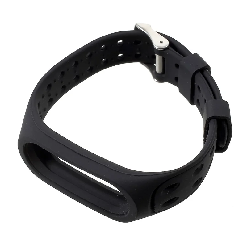 Breathable Bi-color Silicone Watch Strap for Xiaomi Mi Smart Band 4 / Mi Band 3 - All Black