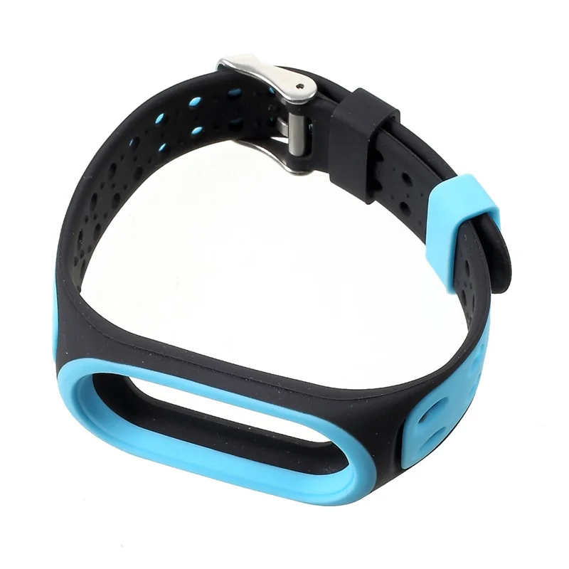 Two-color Silicone Watch Strap Replacement for Xiaomi Mi Smart Band 4 / Mi Band 3 - Blue / Black