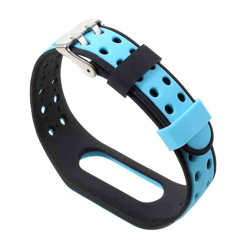 Two-color Silicone Watch Strap Replacement for Xiaomi Mi Smart Band 4 / Mi Band 3 - Blue / Black