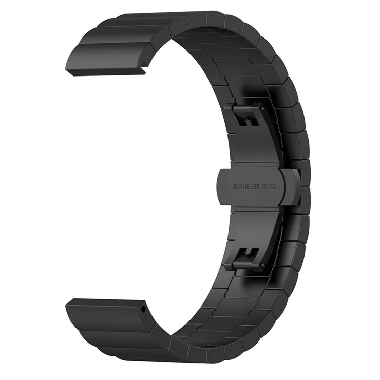 Bande de Montre en Acier Inoxydable de 22 mm Avec Boucle Papillon Pour Huawei Smart gt - le Noir