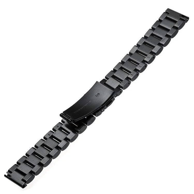 22mm Three Beads Stainless Steel Watch Strap with Butterfly Clasp for Huawei Watch GT - Black