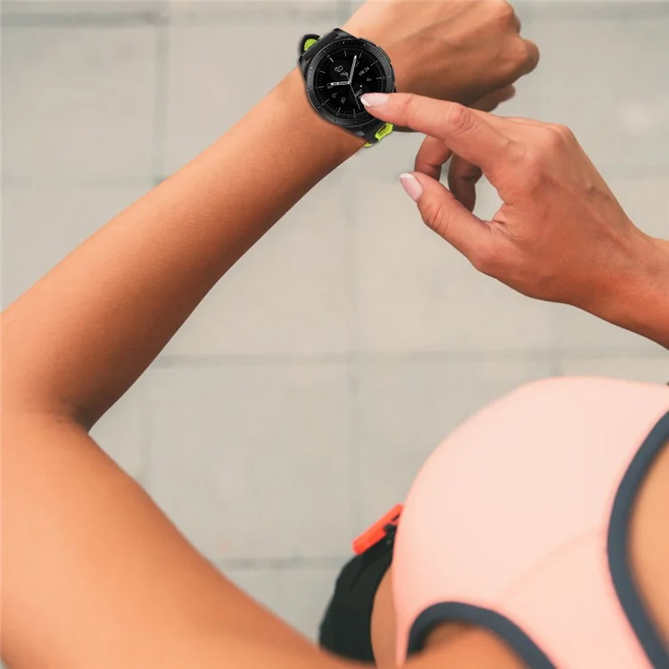 Cinturino per orologio in silicone morbido per Samsung Galaxy Watch 46mm - Nero / Verde