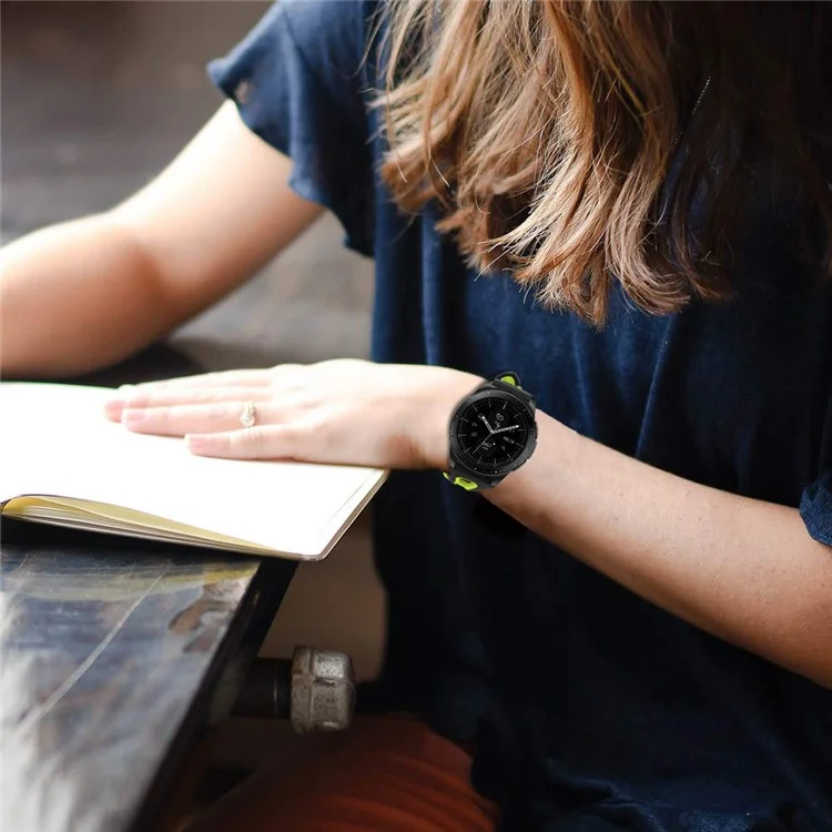 Cinturino per orologio in silicone morbido per Samsung Galaxy Watch 46mm - Nero / Verde