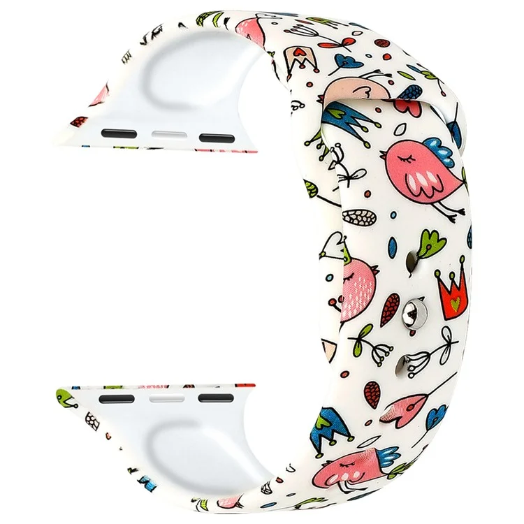 Für Apple Watch-Serie 7 45mm / 6 / SE / 5/4 44mm / 3/2/1 42mm Musterdruckuhr Band Handgelenk Armbandarmband - Stil A.