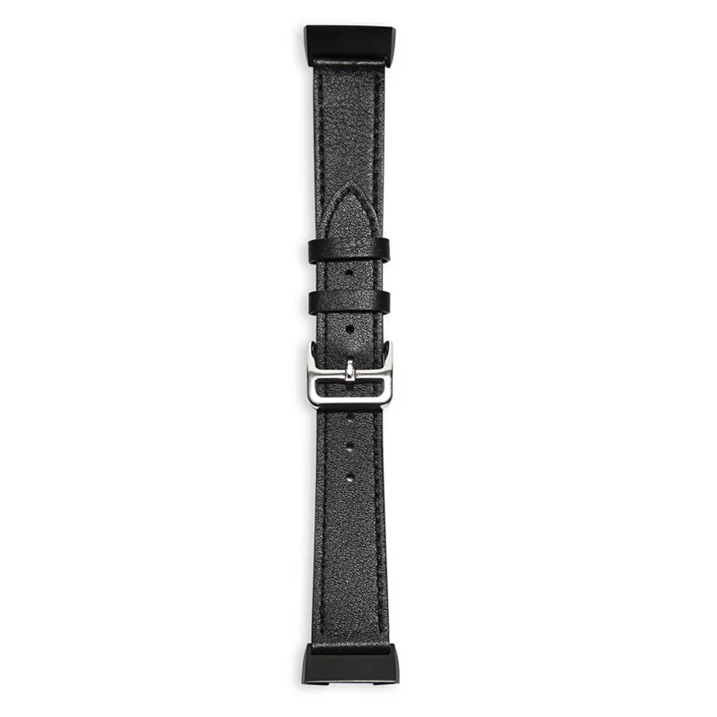 Genuine Leather Watch Wrist Band Strap for Fitbit Charge 4 / 3 - Black