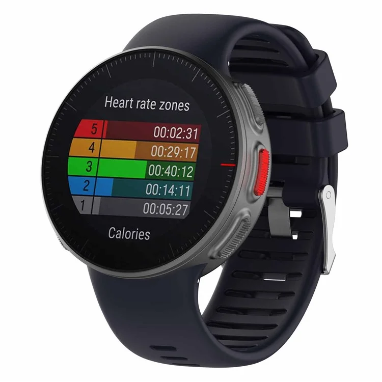 For Polar Vantage V Silicone Replacement Strap Pin Buckle Adjustable Watch Band - Dark Blue