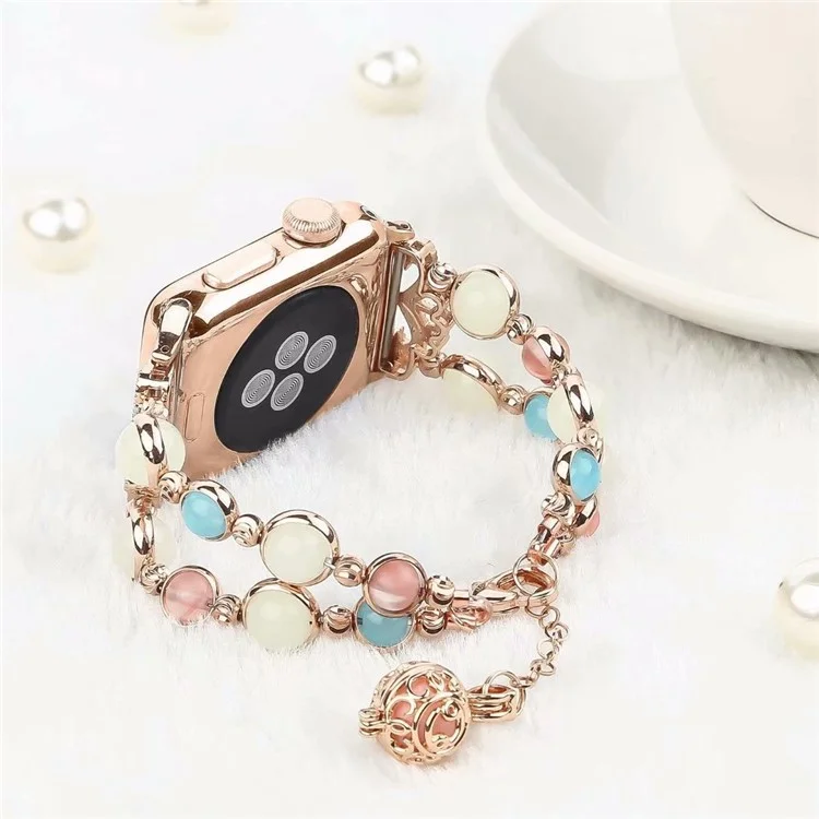 Luminous Night Pearl Armband Armband für Apple Watch Series 10 46mm / Ultra 2 Ultra 49mm / 9 8 7 45mm / SE (2023) SE (2022) SE 6 5 4 44mm / 3 2 1 42mm - Roségold