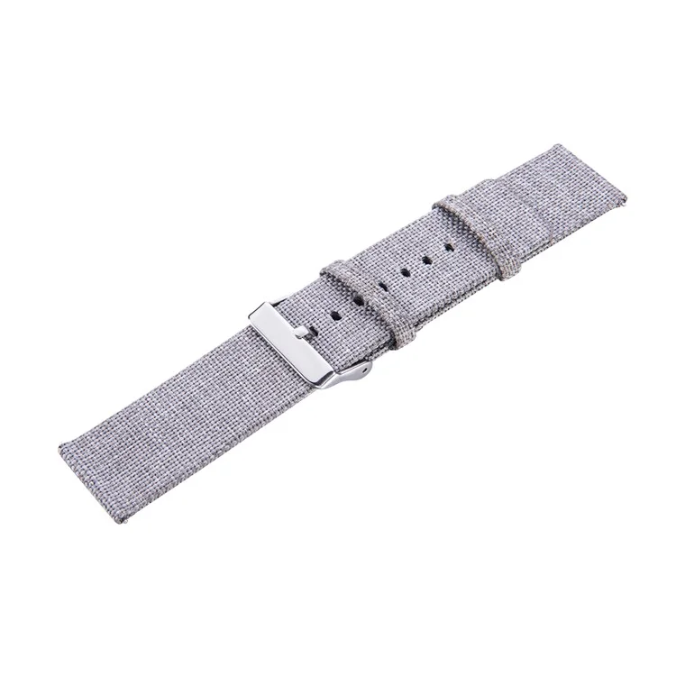 Metal Buckle Canvas Wristwatch Strap 20mm for Samsung Galaxy Watch Active - Light Grey