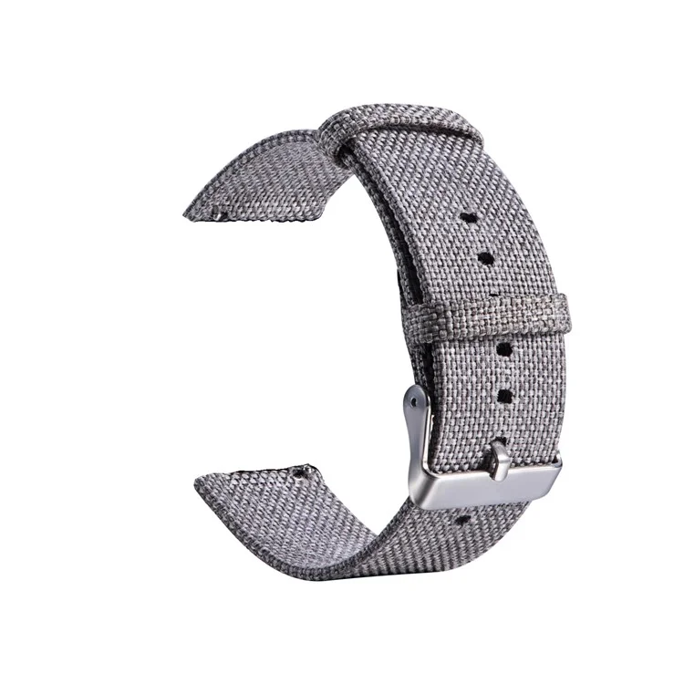 Metal Buckle Canvas Wristwatch Strap 20mm for Samsung Galaxy Watch Active - Light Grey