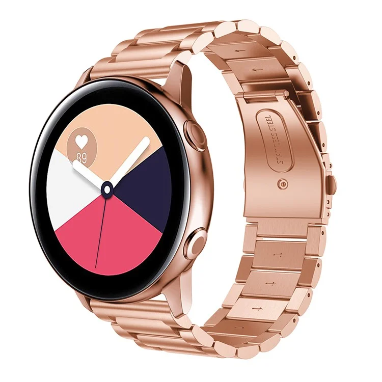 Pulseira de aço inoxidável de 20 mm para Samsung Galaxy Watch Active SM-R500 - Rose Gold