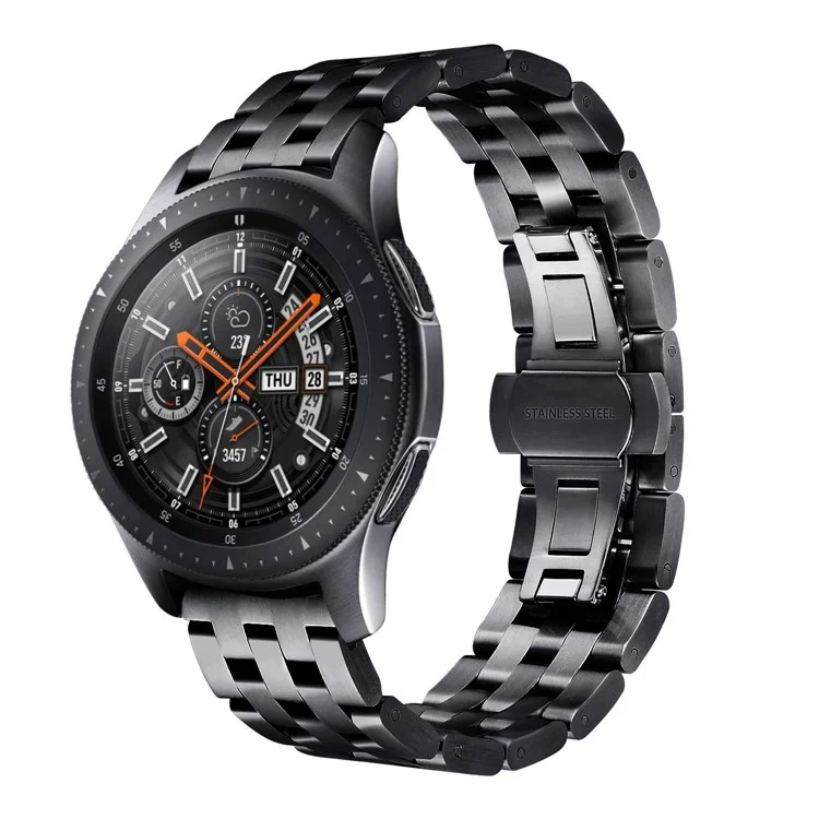 Band de Monte en Acier Inoxydable de 20 mm Remplacement de Bracelet de Poignet Pour la Montre Samsung Galaxy 42 mm - le Noir