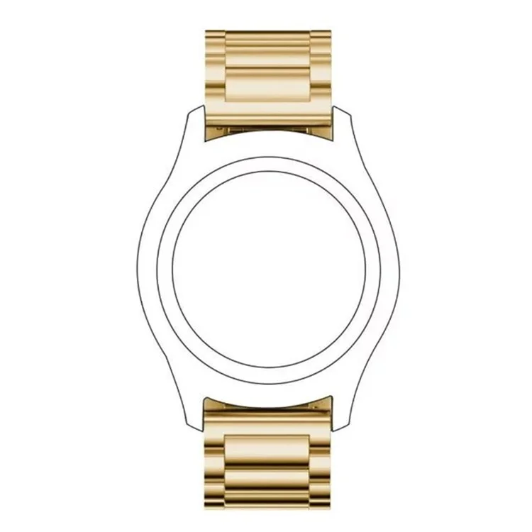 22mm Three Beads Stainless Steel Watch Strap with Folding Clasp for Huawei Watch GT / Honor Watch Magic - Gold