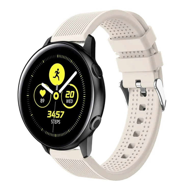 20mm Forehead Rughe Texture Struttura Silicone Watch Band Per Samsung Galaxy Guarda Attiva SM-R500 - Beige