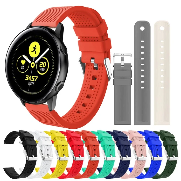 20mm Forehead Rughe Texture Struttura Silicone Watch Band Per Samsung Galaxy Guarda Attiva SM-R500 - Beige