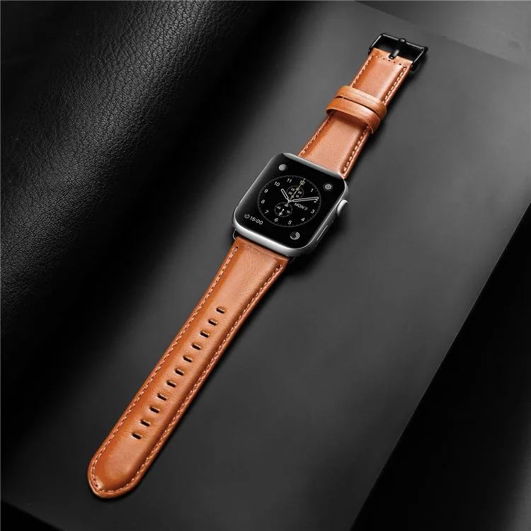 DUX DUCIS Genuine Leather Band для Apple Watch Series 10 42 мм / 9 8 7 41 мм / SE (2023) SE (2022) SE 6 5 4 40 мм / 3 2 1 38 мм Ремешок - Коричневый