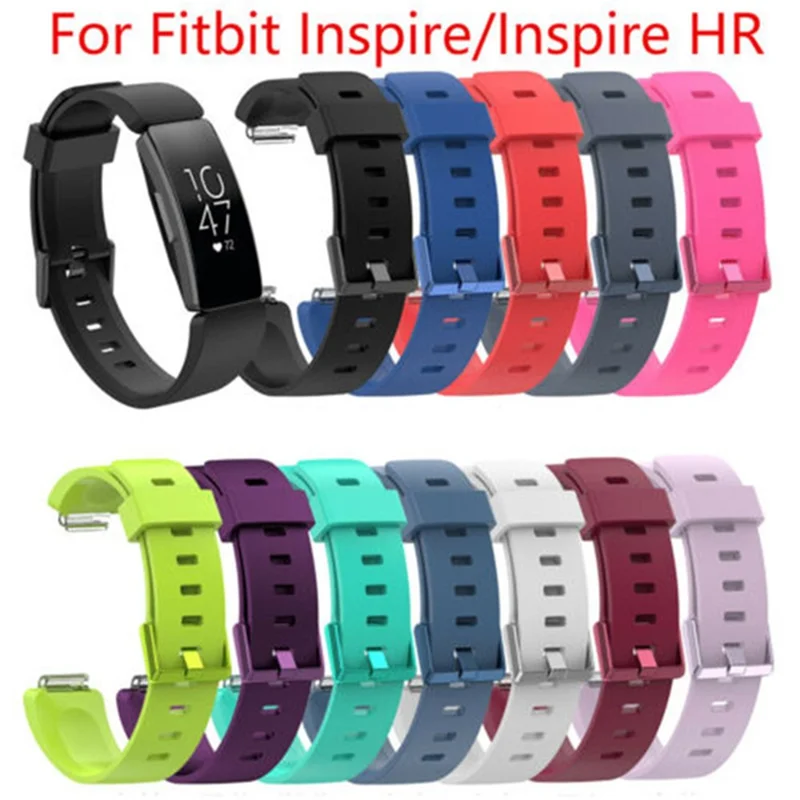 For Fitbit Inspire Silicone Wrist Strap Replacement Adjustable Watch Band - Black