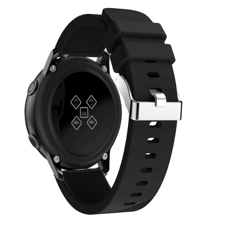 Texture de Twill de 20 mm Sliffon de Montre en Silicone Pour Samsung Galaxy Watch Active SM-R500 - le Noir