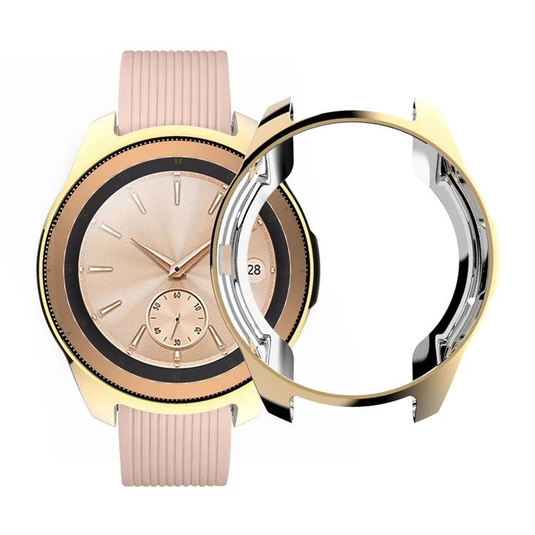 For Samsung Galaxy Watch 42mm All-wrapped Plated TPU Protector Case Watch Cover - Gold