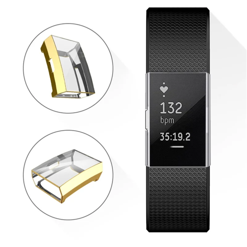 Electroplated TPU Watch Protective Case for Fitbit Charge 4/3 - Gold