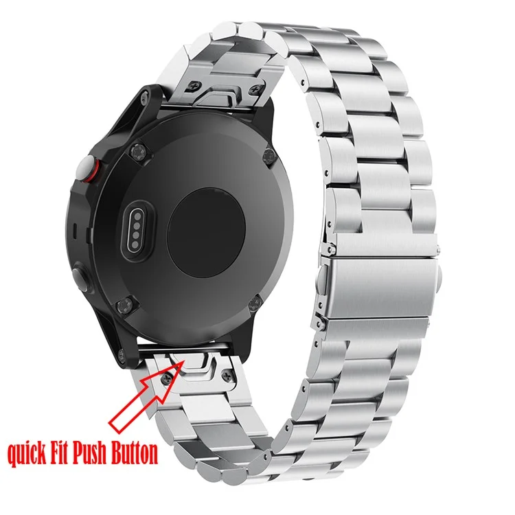 Sangle de Montre de Chaîne de Liaison en Acier Inoxydable Pour Garmin Fenix ​​5 - Argent