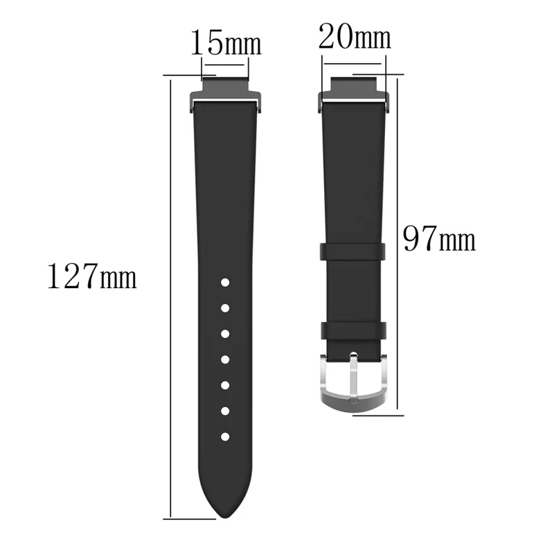 For Garmin Forerunner 220 230 235 630 620 735 PU Leather Watch Band Replacement Strap with Screwdrivers - Black
