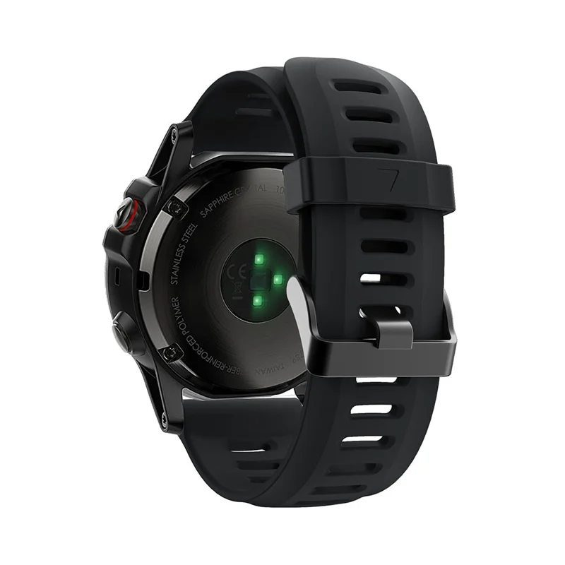 Silicone Watch Band Bracelet for Garmin Fenix 5X/Fenix 3 Metal Buckle Smart Watch Strap - Black