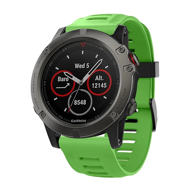 Silicone Watch Band Bracelet for Garmin Fenix 5X/Fenix 3 Metal Buckle Smart Watch Strap - Dark Green