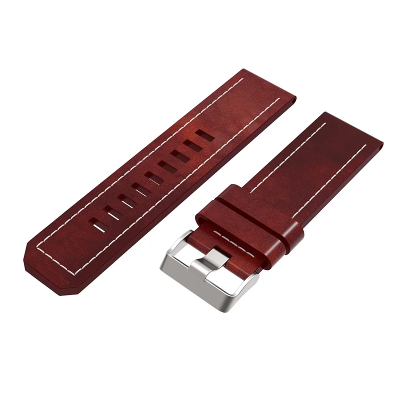 Line-stitched Imitation Leather Watch Strap Band Bracelet Replacement for Garmin Fenix 5X