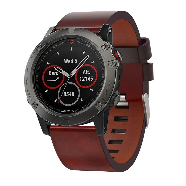 Cinturino dell'orologio PU Leather Strap Band Bracelet di ricambio per Garmin Fenix 5X