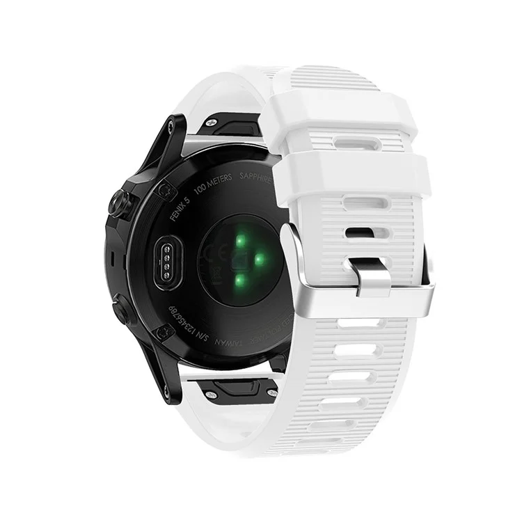 Rayas Horizontales Reemplazo de Correa de Reloj de Silicona Suave Para Garmin Fenix ​​5x Plus - Blanco