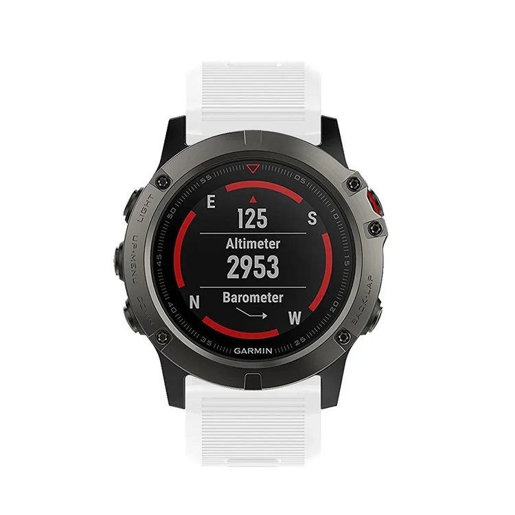 Rayures Horizontales Remplacement de Sangle de Montre en Silicone Pour Garmin Fenix ​​5x Plus - Blanche