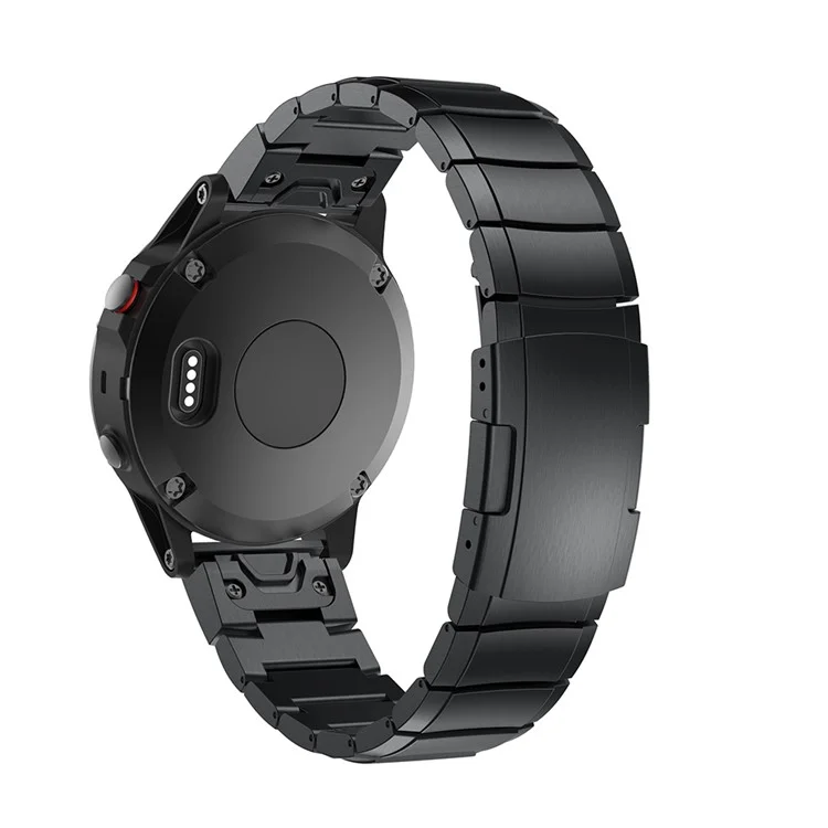 Correa de Muñeca de Reloj de Acero Inoxidable Con Hebilla de Mariposa Para Garmin Fenix ​​5x - Negro