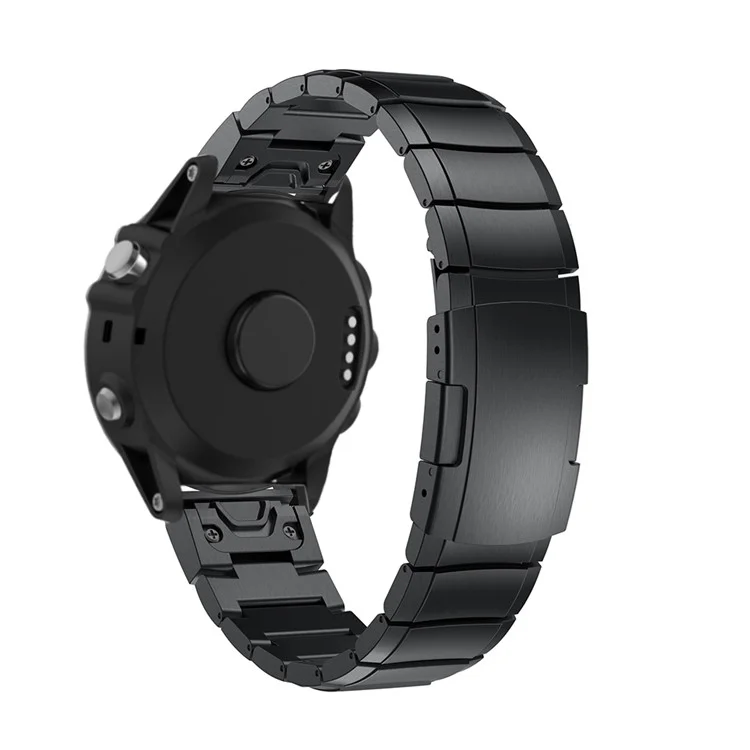 Correa de Muñeca de Reloj de Acero Inoxidable Con Hebilla de Mariposa Para Garmin Fenix ​​5x - Negro