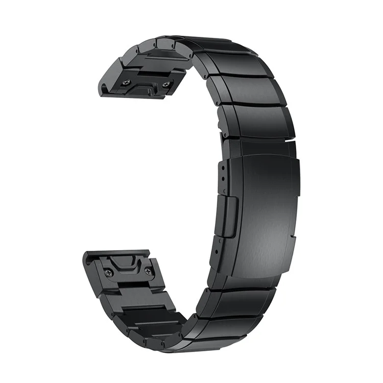 For Garmin Fenix 5S Quick Release Stainless Steel Watch Band Replacement Strap with Folding Clasp - Black