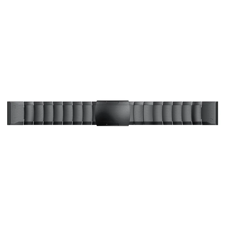 Für Garmin Fenix 5S Quick Release Edelstahl-Uhrenarmband, Ersatzband mit Faltschließe - Schwarz