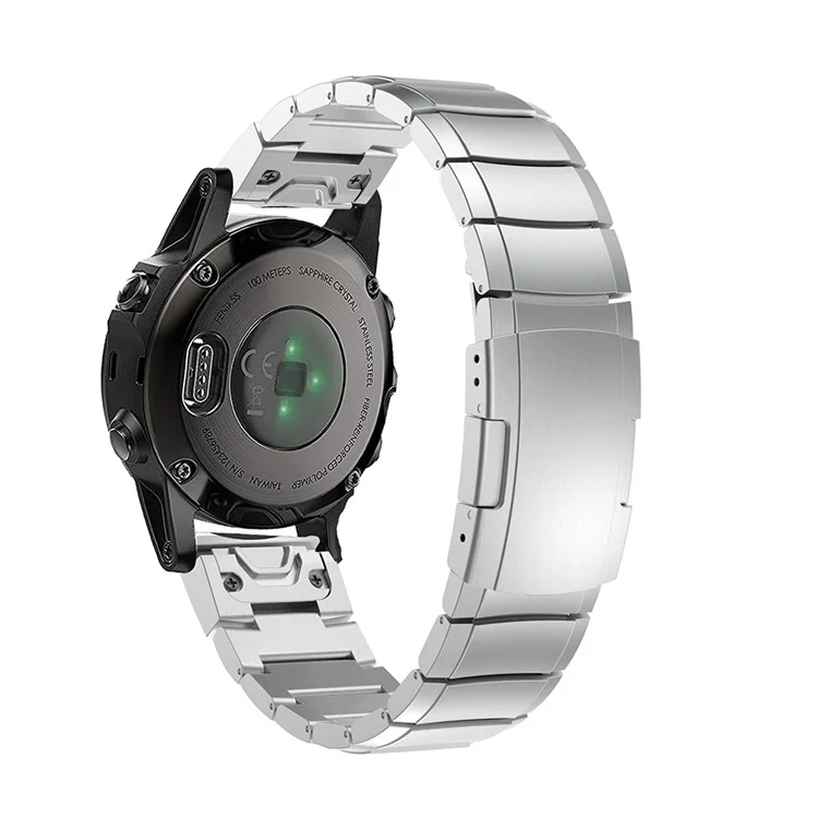 Pour Garmin Fenix ​​5s Band de Montre de Chaîne de Liaison en Acier Inoxydable Avec Fermoir Pliant - Argent