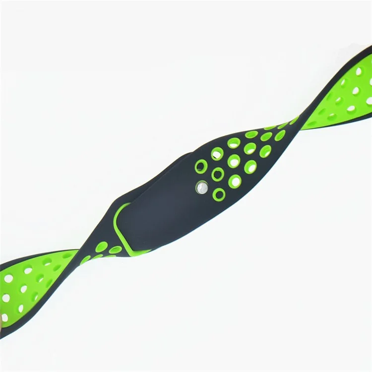 Bracelet de montre en silicone bicolore de 20 mm pour Garmin Forerunner 645 Music /Vivoactive 3/Vivomove HR, bracelet de montre de rechange réglable - noir / vert