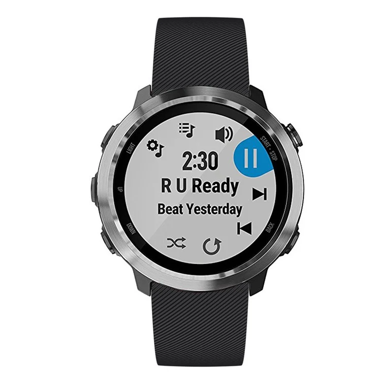 Bracelet de montre en silicone à texture de sergé de remplacement 20mm pour Samsung Galaxy Watch4 Classic 46mm 42mm/Watch4 44mm 40mm/Garmin Forerunner 645 - Noir