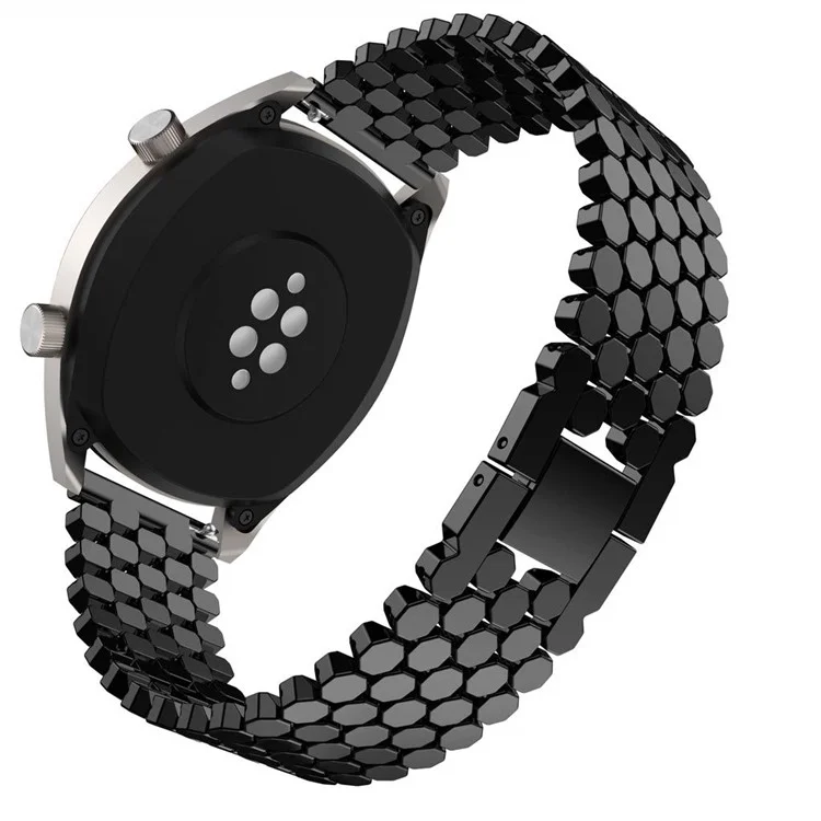 22mm Aluminium Alloy Bracelet Scales Watch Band for Huawei Watch GT/Honor Watch Magic - Black