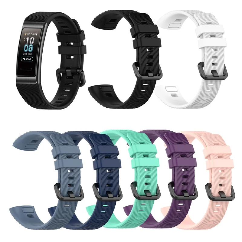 19mm TPU Watch Bracelet Replacement Band Strap for Huawei Band 3 Pro - Black