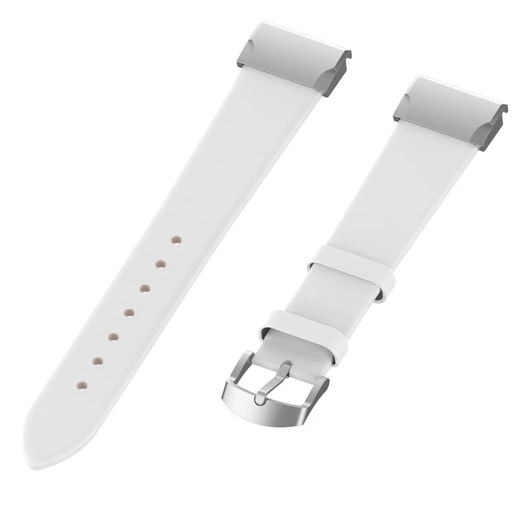 PU Leather Watch Strap with Connector and Tool for Garmin Fenix 7/5/Forerunner 935/Quatix5/Quatix5 Sapphire/Approach S60 - White