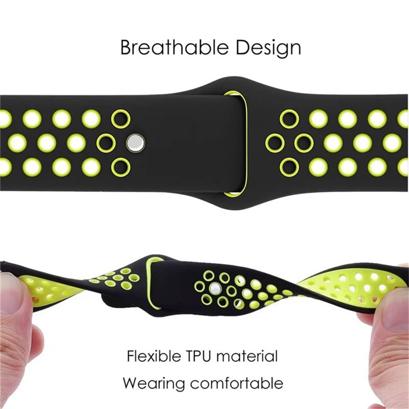 26mm Two-tone Silicone Watch Band for Garmin Fenix 5X - Black / Green