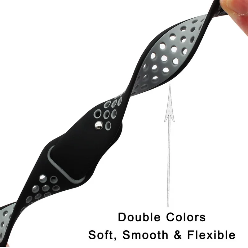 حزام ساعة سيليكون ثنائي الألوان مقاس 26 مم لجهاز Garmin Fenix 5X - أسود / رمادي