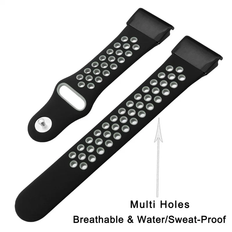 حزام ساعة سيليكون ثنائي الألوان مقاس 26 مم لجهاز Garmin Fenix 5X - أسود / رمادي