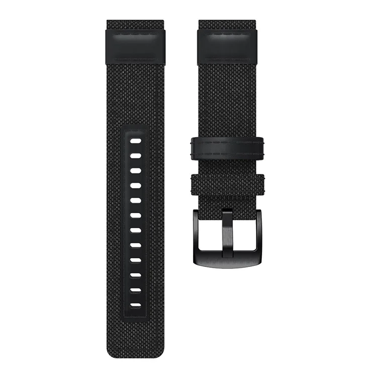 Para Samsung Engrenagem S3 Classic / S3 Frontier / Galaxy Watch 46mm Canvas + Genuíno Couro Relógio Band Nylon Sports Strap - Preto