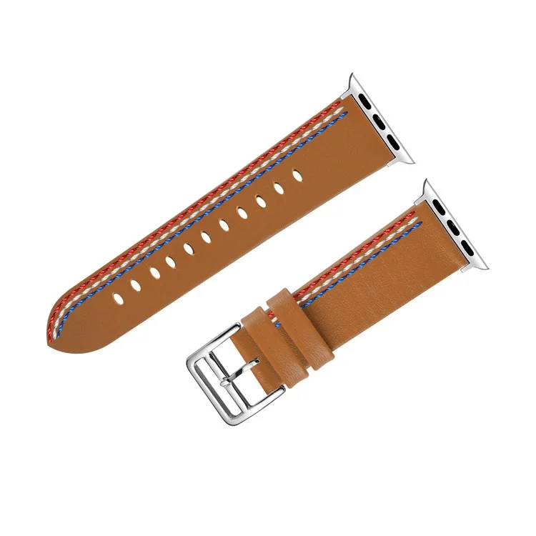 Cinturino per orologio in vera pelle singola tour per Apple Watch Series 10 46mm / Ultra 2 Ultra 49mm / 9 8 7 45mm / SE (2023) SE (2022) SE 6 5 4 44mm / 3 2 1 42mm - Marrone