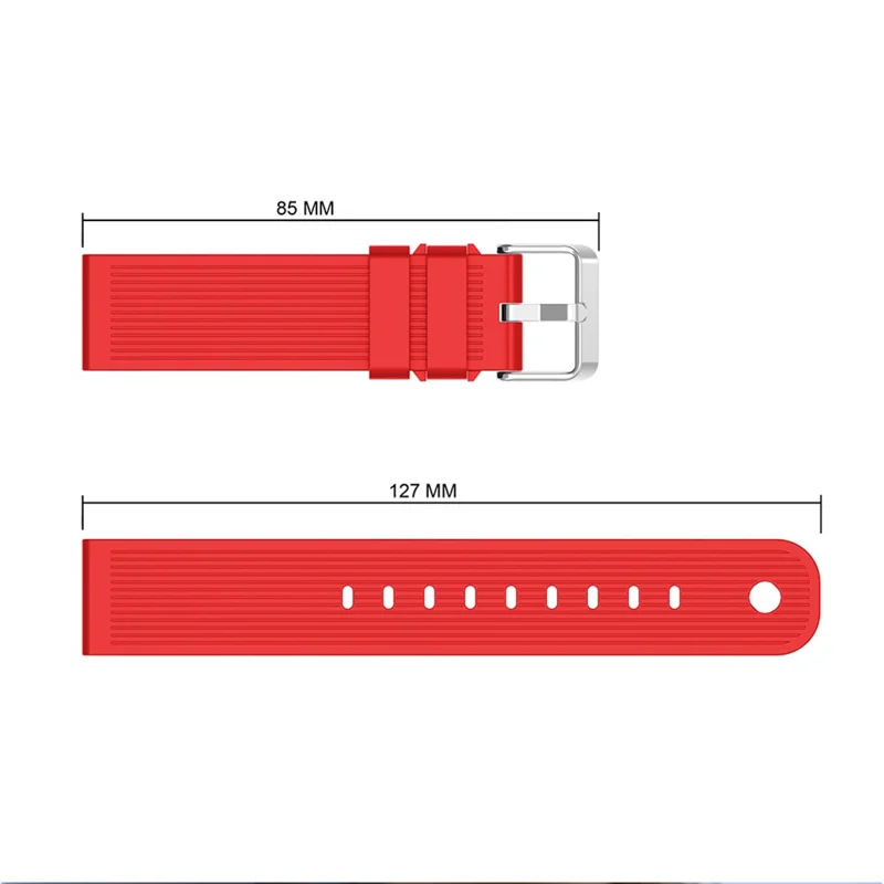 20mm Stripes Texture Silicone Watchband for Garmin Vivoactive 3 Adjustable Watch Strap Replacement - Red